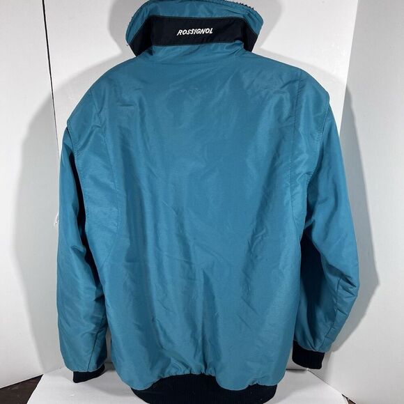 Vintage Rossignol Teal Fleece Lined Full Zip Jacket Winter Coat Men's XL - Picture 6 of 11